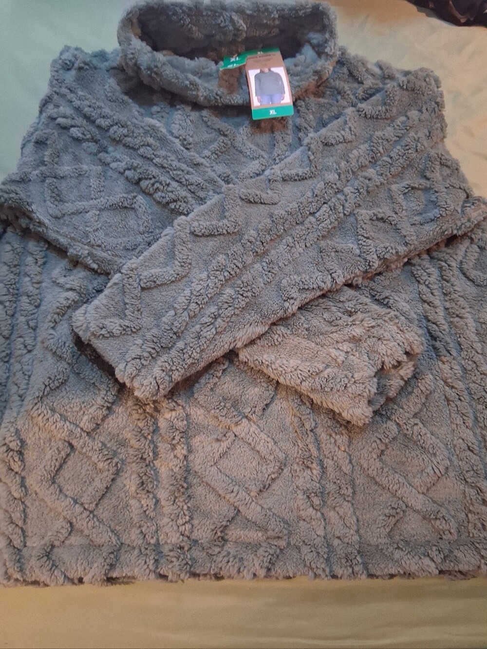 Cozy Fleece Turtleneck Sweater - Green